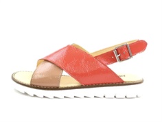 Angulus dark peach/coral sandal med lak og spænde